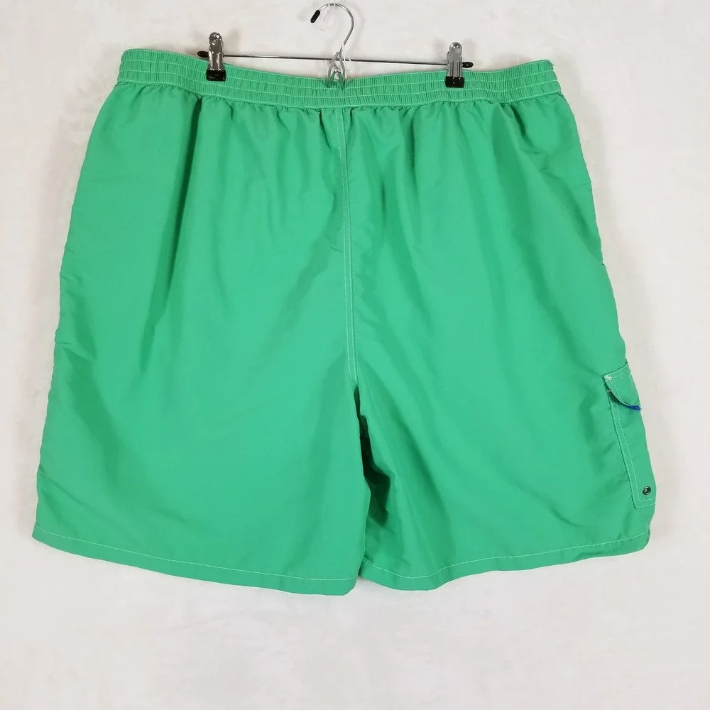 Polo Ralph Lauren Swim Trunks Men 4XLT Green Cargo Pocket Embroidered‎ Pony